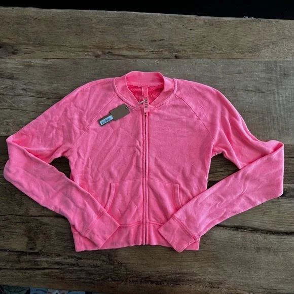 NWT Skims French Terry Zip Up Hoodie - Coral - S- SOLD OUT! - Picture 7 of 9